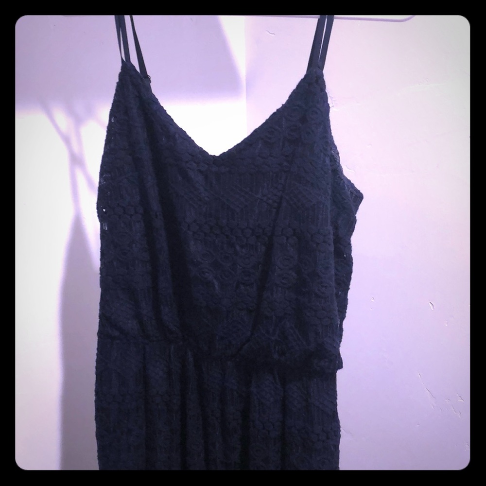 Navy lace overlay dress